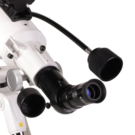 Sidara Nano 90 close-up of the diagonal and eyepiece beside a flexible slow-motion control cable