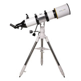 Sidara Plus 127 package from the tube side: 127mm refractor in rings on the Plus mount and tripod