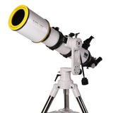Sidara Plus 127 refractor on the Plus mount with the solar filter fitted over the objective