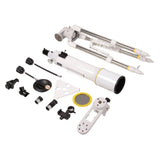 Sidara Essential 102 package contents: 102mm refractor, Essential mount and tripod, slow-motion cables, 45° diagonal, 25mm and 10mm Plössl eyepieces, solar filter, SkyAssist adapter and smartphone clip adapter