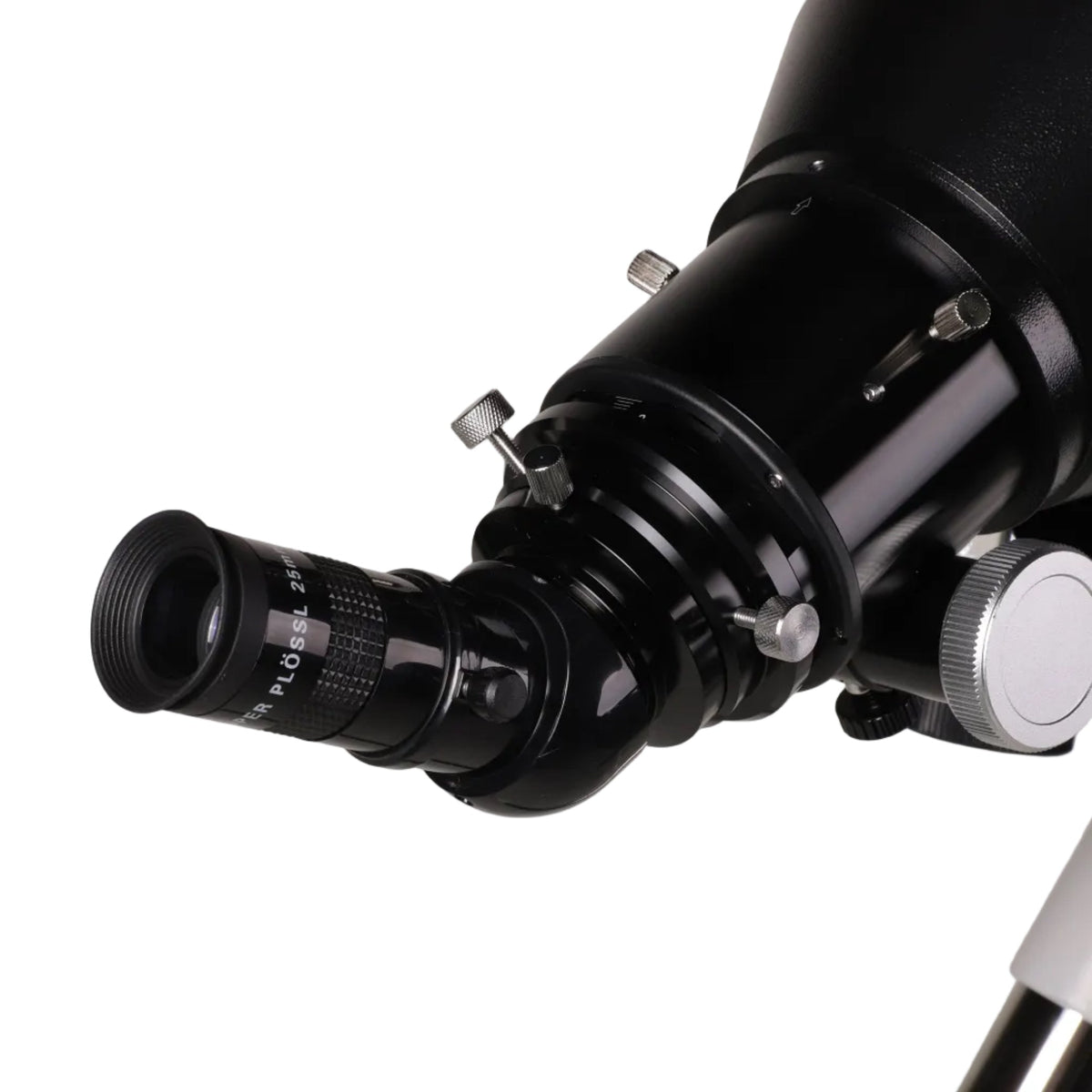 Sidara Plus 127 close-up of the diagonal and eyepiece at the focuser