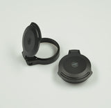Kite Optics B6 LR 2-12x42 metal flip cover set: objective cover and eyepiece cover, each with a hinged lid