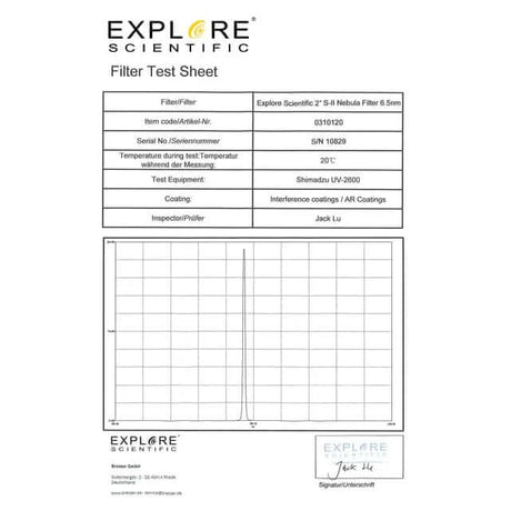 Nebula Filter S-II 2-inch 6.5nm | 310120 | 812257017171