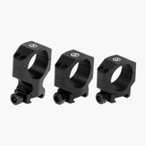 Athlon Precision scope rings pair showing black anodized aluminum body with 4-screw caps — 30mm medium