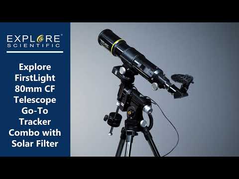 Explore FirstLight 80mm f/8 Carbon Fiber Refractor Telescope Go-To Tracker Combo with Solar Filter