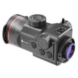 Guide TB1260LS HD thermal clip-on side profile showing the focus knob, control buttons, and ApexVision 2.0 architecture chassis