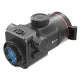 Guide TB1260LS HD thermal clip-on rear view showing the 0.5 inch 1600x1200 AMOLED eyepiece and replaceable 18650 battery compartment